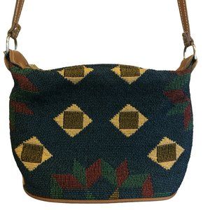 Accessories Unlimited Aztec Pattern Needlpoint Crossbody Purse Double Zip